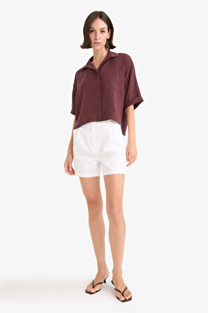 Loose Fit Modal Kısa Kollu Gömlek