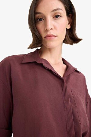 Loose Fit Modal Kısa Kollu Gömlek