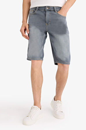 Slim Fit Dar Kesim Jean Bermuda