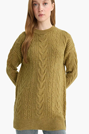 Relax Fit Bisiklet Yaka Triko Tunik