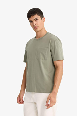 Bisiklet Yaka Penye Kısa Kollu Tişört