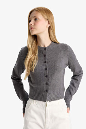 Coool Slim Fit Dar Kesim Bisiklet Yaka Hırka