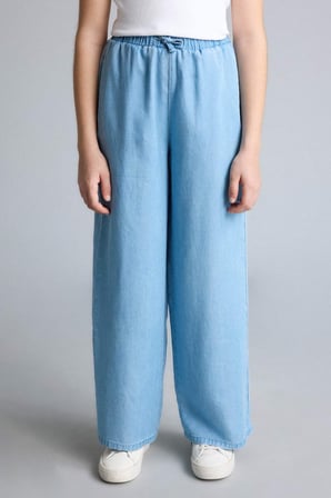 Wıde Leg Geniş Paça Jean Pantolon Kız Çocuk