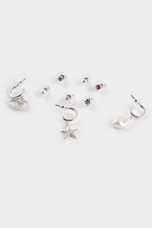 Kadın 6'lı Silver Küpe