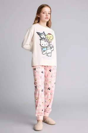Hello Kitty  Regular Fıt 2'li Pijama Takımı Kız Çocuk