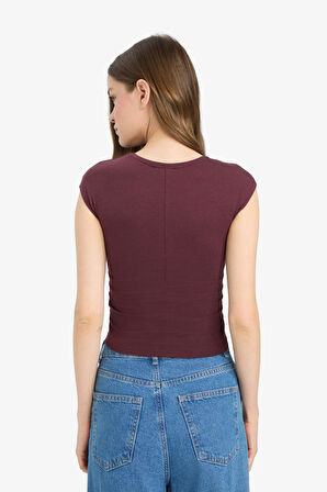 DeFacto Coool Fitted Bisiklet Yaka Basic Düz Modal Kısa Kollu Tişört F5187AX25SMBR171