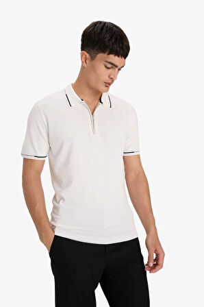 Standart Fit Polo Yaka Triko Kısa Kollu Polo Tişört