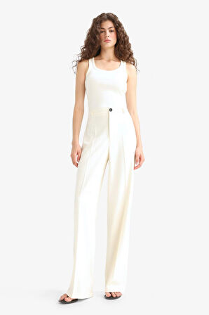 Straight Fit Fleto Cepli Normal Bel Standart Boy Pantolon