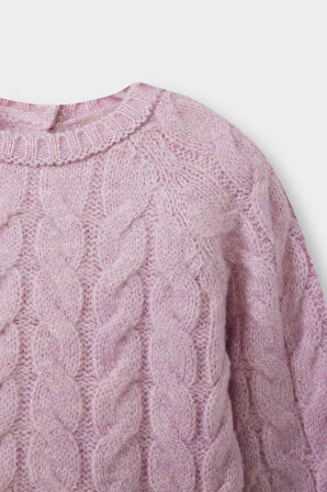 Kız Bebek Regular Fit Bisiklet Yaka Kazak