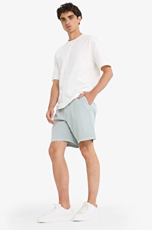 Relax Fit Gabardin Bermuda Şort