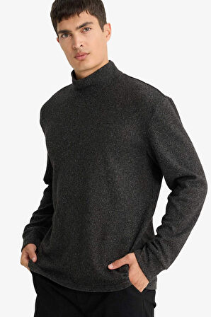 Regular Fit Yarım Balıkçı Yaka Sweatshirt