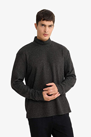 Regular Fit Yarım Balıkçı Yaka Sweatshirt