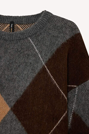 Relax Fit Bisiklet Yaka Kazak