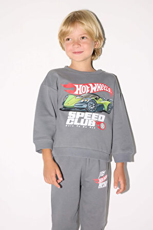 Erkek Bebek Hot Wheels 2'li Takım Sweatshirt Eşofman Altı