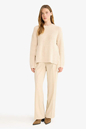 Oversize Geniş Kalıp Bisiklet Yaka Kazak