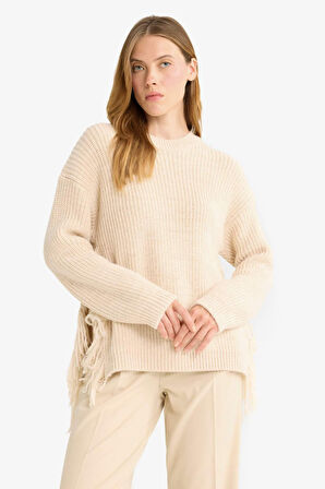 Oversize Geniş Kalıp Bisiklet Yaka Kazak