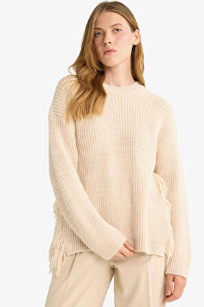 Oversize Geniş Kalıp Bisiklet Yaka Kazak