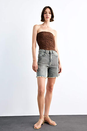 Regular Fit Jean Şort