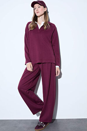 Barrel Fit Düz Paça Pantolon