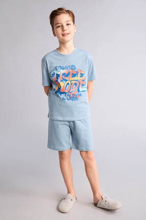 DeFacto %100 Pamuk Baskılı 2'li Pijama Takımı Erkek Bebek G8826A826HSBE760