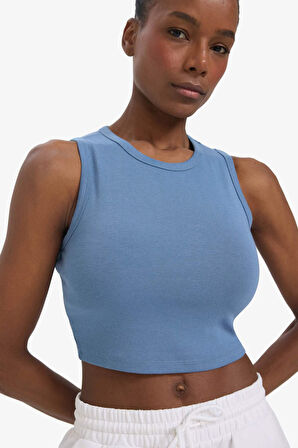 DeFactoFit Crop Top Bisiklet Yaka Modal Sporcu Atlet E2939AX25SMIN34
