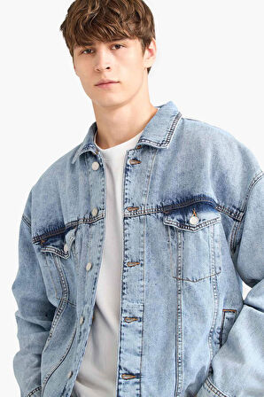 Oversize Geniş Kalıp Düğmeli Denim Ceket