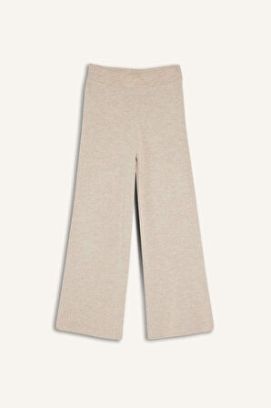 Kız Çocuk Beli Lastikli Wide Leg Pantolon