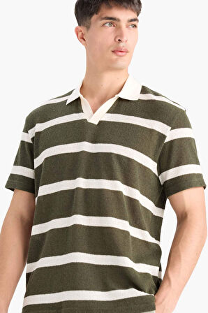 DeFacto Regular Fit Polo Yaka Kısa Kollu Triko Görünümlü Polo Tişört E3965AX25SMKH211
