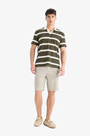 DeFacto Regular Fit Polo Yaka Kısa Kollu Triko Görünümlü Polo Tişört E3965AX25SMKH211