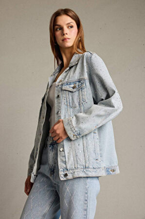 Düğmeli Cepli Denim Ceket