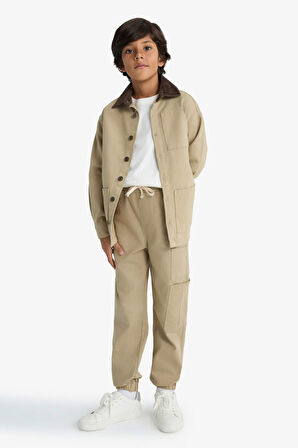 Erkek Çocuk Kargo Jogger Paça Gabardin Okul Pantolonu