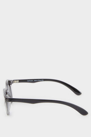 Erkek Çocuk Yuvarlak Gri Plastik Çerçeve Siyah Cam Polarize Güneş Gözlüğü