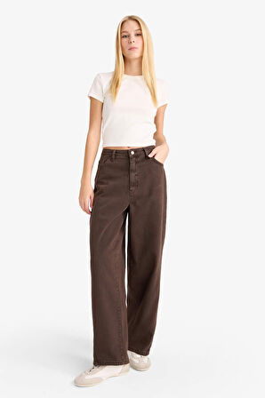 Coool Barrel Fit Normal Bel Gabardin Pantolon