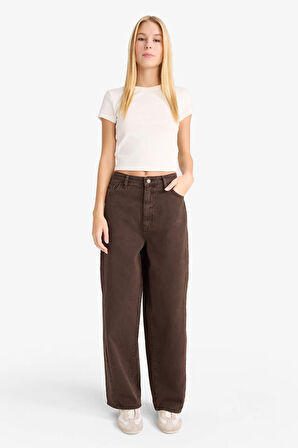Coool Barrel Fit Normal Bel Gabardin Pantolon