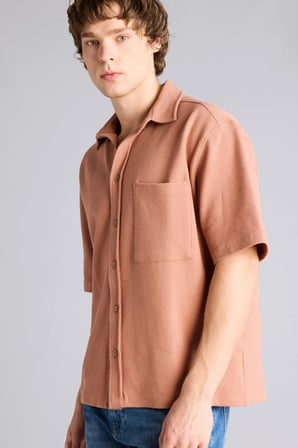 Defacto H1444AXBR496 Bordo Esnek Kumaş Boxy Fit Gömlek