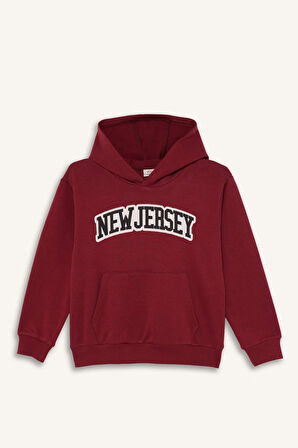 Erkek Çocuk 2'li Takım Kapüşonlu Baskılı Sweatshirt Eşofman Altı 