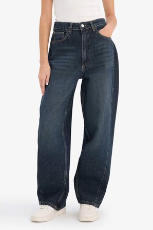 DeFacto %100 Pamuk Barrel Fıt Yüksek Bel Jean Pantolon G6540AX25CWNM34