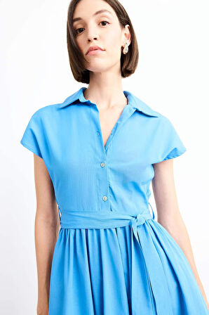 Terry Cotton Kısa Kollu Uzun Boy Elbise