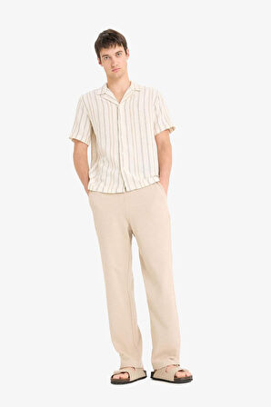 DeFacto Regular Fit Polo Yaka Çizgili Kısa Kollu Gömlek E5687AX25SMER83