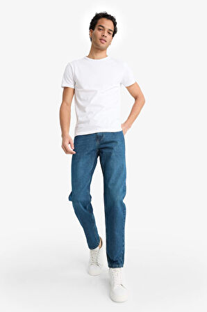 Slim Tapered Fit Dar Kalıp Normal Bel Daralan Paça Jean Pantolon