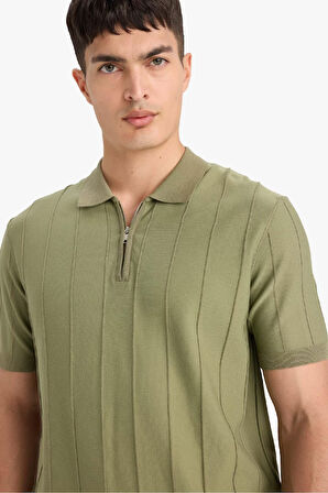 Standart Fit Triko Kısa Kollu Polo Tişört