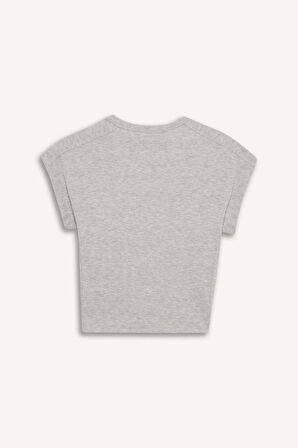 DeFactoFit NBA Los Angeles Lakers Standart Fit Bisiklet Yaka Nakış Baskı Fitilli Kaşkorse Kısa Kollu Tişört E3828AX25SMGR93