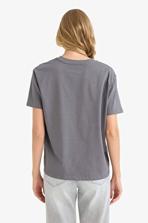 Regular Fit Bisiklet Yaka Basic Düz Premium Kısa Kollu Tişört