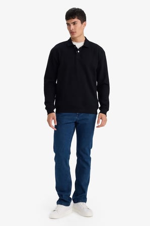 DeFacto Pamuklu Regular Fıt Sweatshirt F9324AX26SPBK81