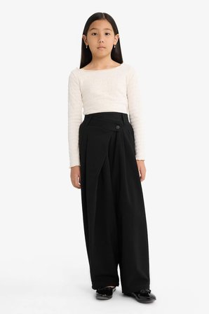 DeFacto Baggy Fit Geniş Bol Paça Gabardin Pantolon Kız Çocuk G1622A825AUBK59