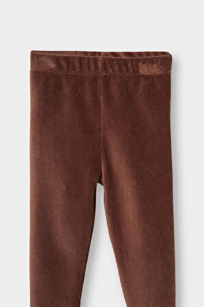 Kız Bebek Düz Paça Fitilli Kadife Tayt