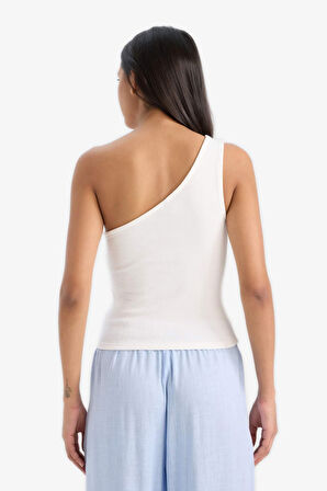 DeFacto Slim Fit Dar Kesim Tek Omuzlu Fitilli Kaşkorse Atlet A7453AX25SMER105