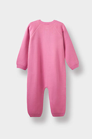 Kız Bebek Yenidoğan Çiçekli Uzun Kollu Triko Tulum
