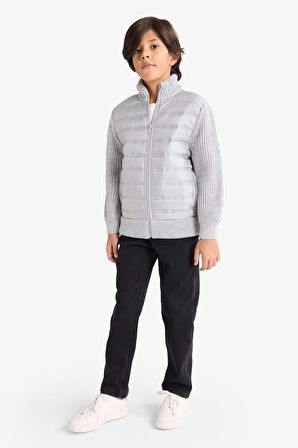 Erkek Çocuk Yarım Balıkçı Yaka Fermuarlı Triko Hırka 