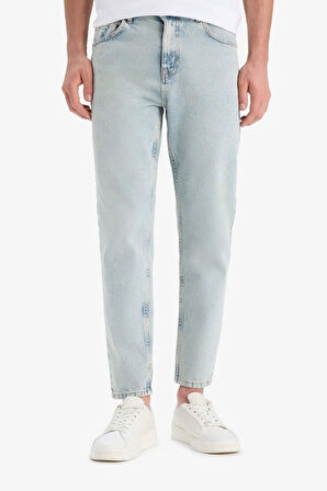 %100 Pamuk 90's Slim Fit Dar Kalıp Yüksek Bel Dar Paça Jean Yıkamalı Pantolon